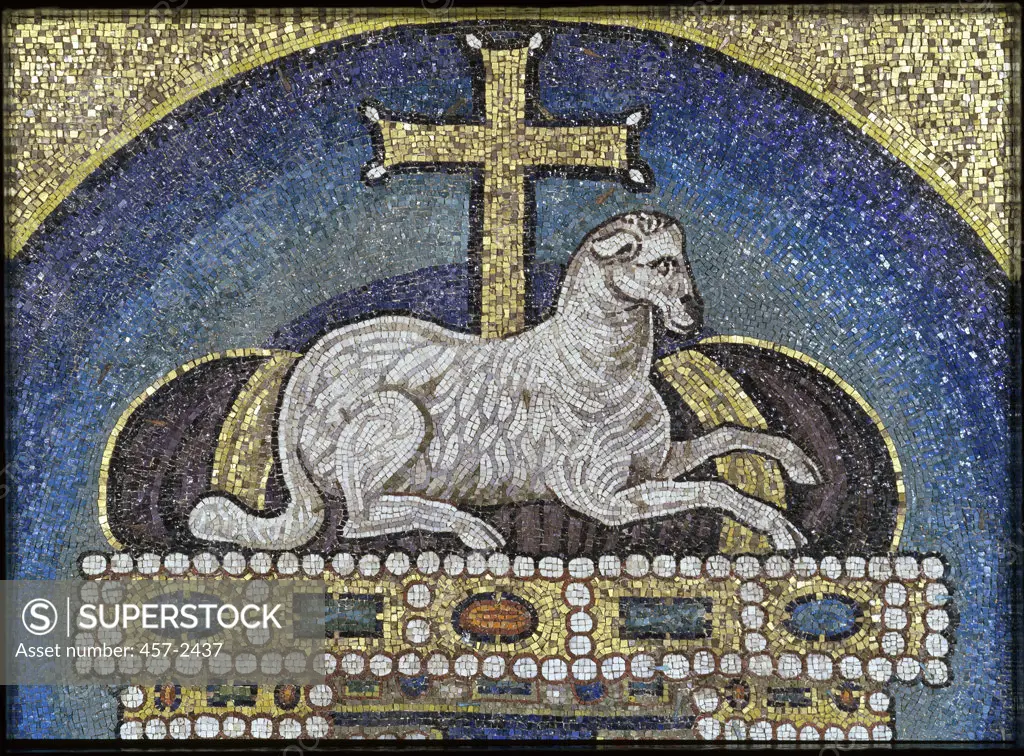 Lamb Of God   526-530 A.D. Mosaic Basilica dei Santi Cosma, Damiano, Rome 