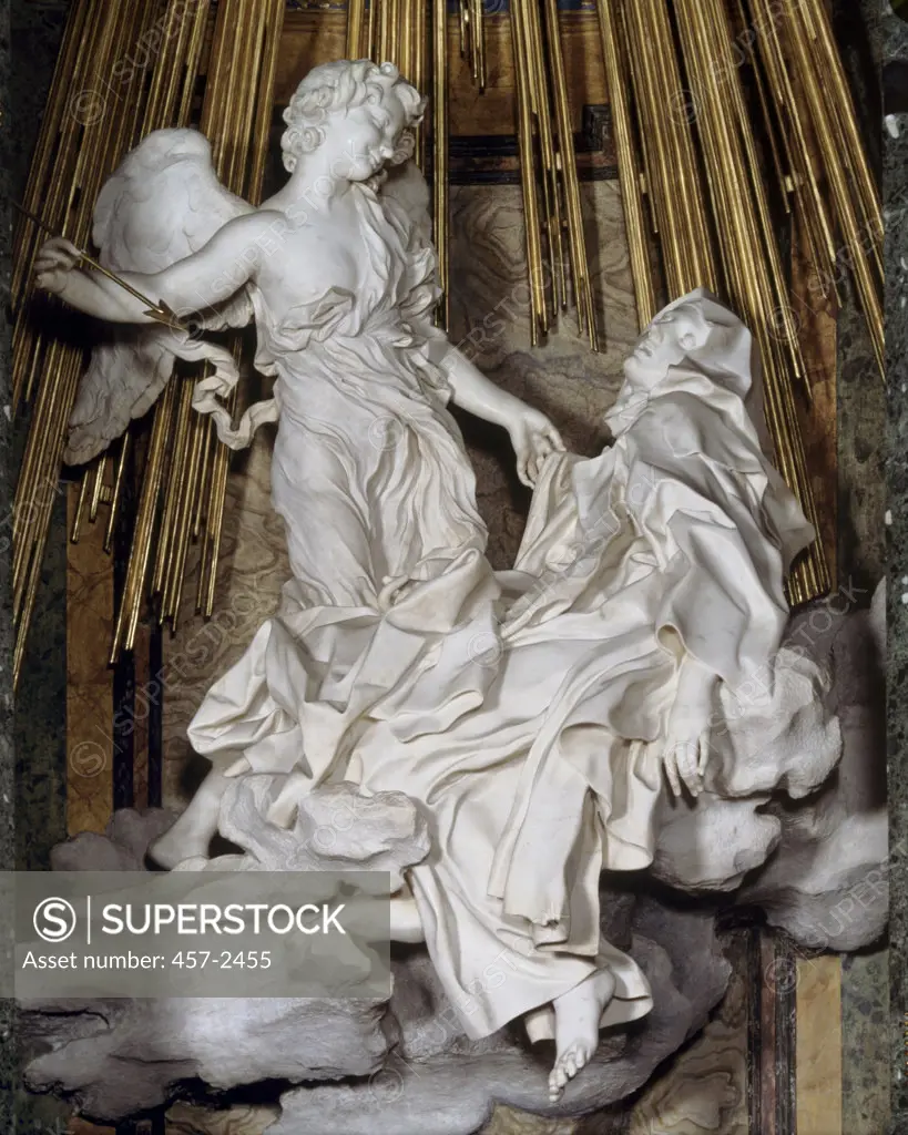 Ecstasy of St. Theresa  Gian Lorenzo Bernini (1598-1680 Italian) Marble  Santa Maria della Vittoria, Rome, Italy
