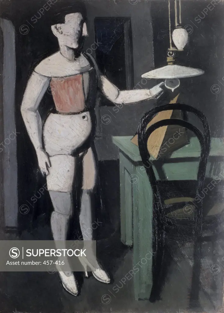 The Lamp by Mario Sironi, oil on board, Italy, Milan, Pinacoteca di Brera