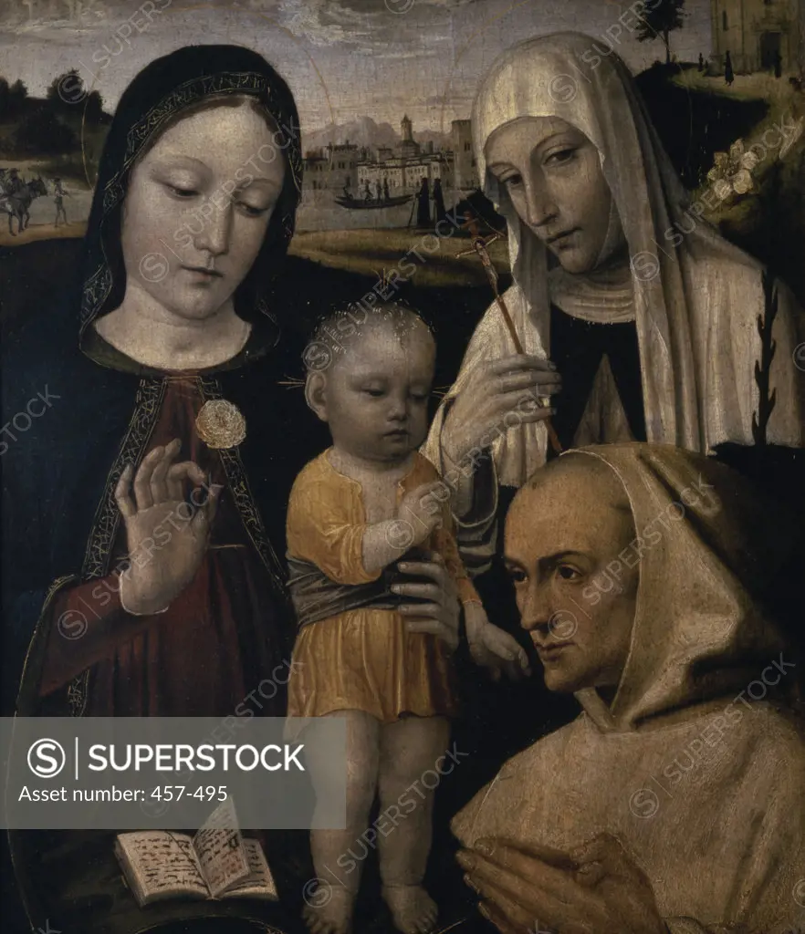 Madonna and Child with Blessed Stephen by Ambrogio da Fossano, 1481-1522, Italy, Milan, Pinacoteca di Brera