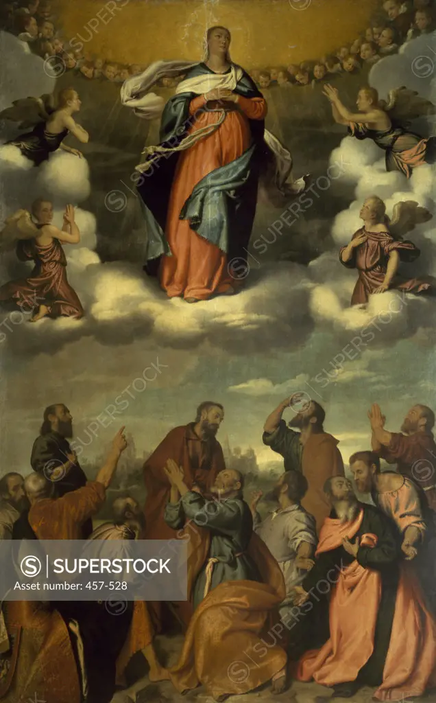Assumption of The Virgin by Giovanni Battisita Moroni, 1520-1578, Italy, Milan, Pinacoteca Di Brera