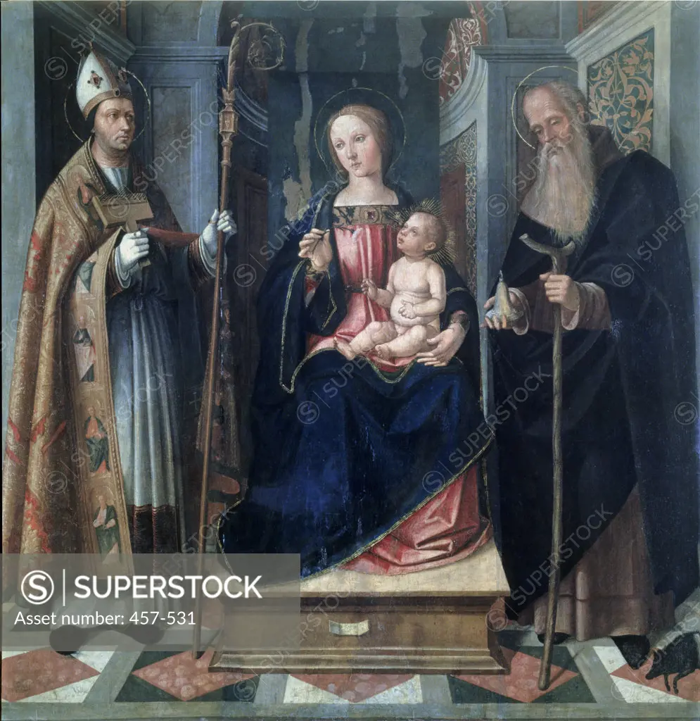 Madonna and Child with Saints Galeazzo Campi (1477-1536 Italian) Oil on wood panel Pinacoteca di Brera, Milan, Italy