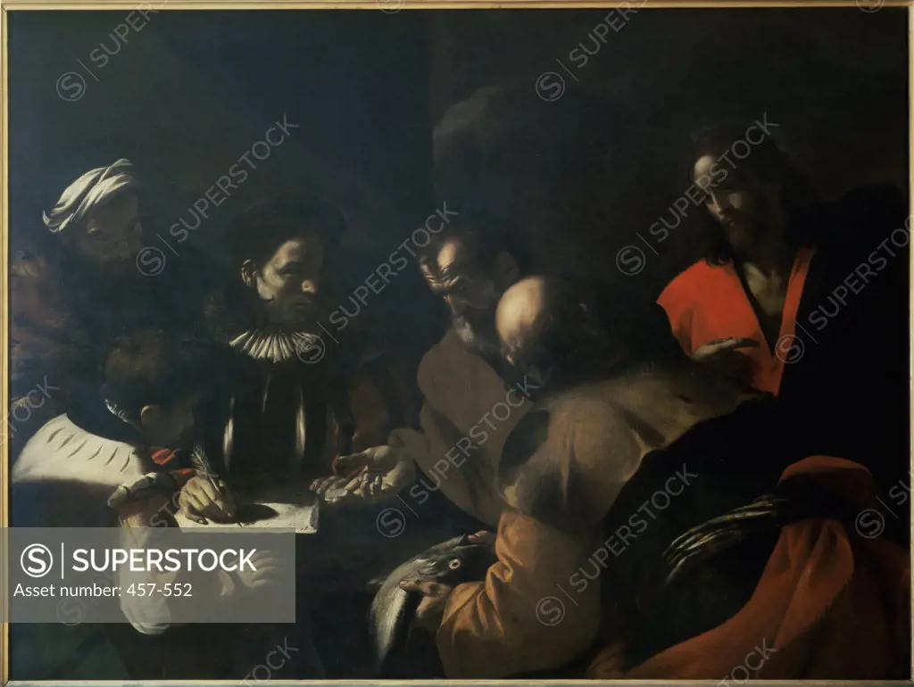 Saint Peter Pays the Tribute Money  Mattia Preti (1613-1699 Italian) Oil On Canvas Pinacoteca di Brera, Milan, Italy