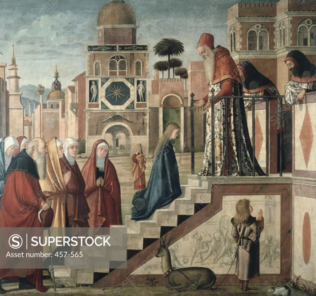 Presentation of Mary at the Temple 1500-1510 Vittore Carpaccio (ca. 1455-1526 Italian) Oil on canvas Pinacoteca di Brera, Milan, Italy