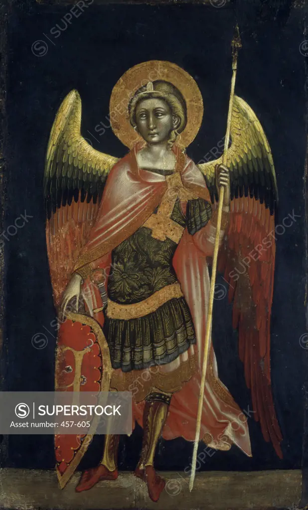 Angel by Guariento di Arpo, tempera on board, 1354, 1338-1378, Italy, Padua, Civic Museum