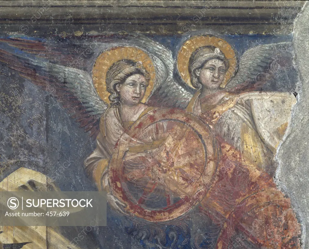 Angels by Guariento di Arpo,  fresco,  (circa 1338-1378),  Italy,  Padua,  Pattavina Academy