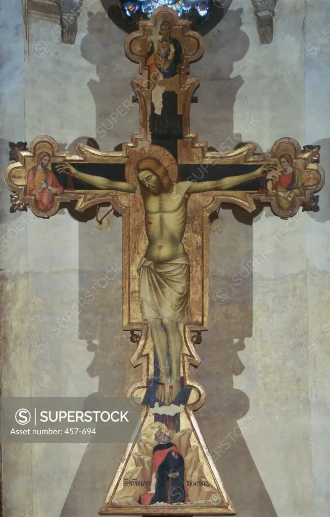 Crucifix Guariento di Arpo (ca.1338-ca.1378 Italian) Oil on Wood Panel Eremitani Church, Padua, Italy