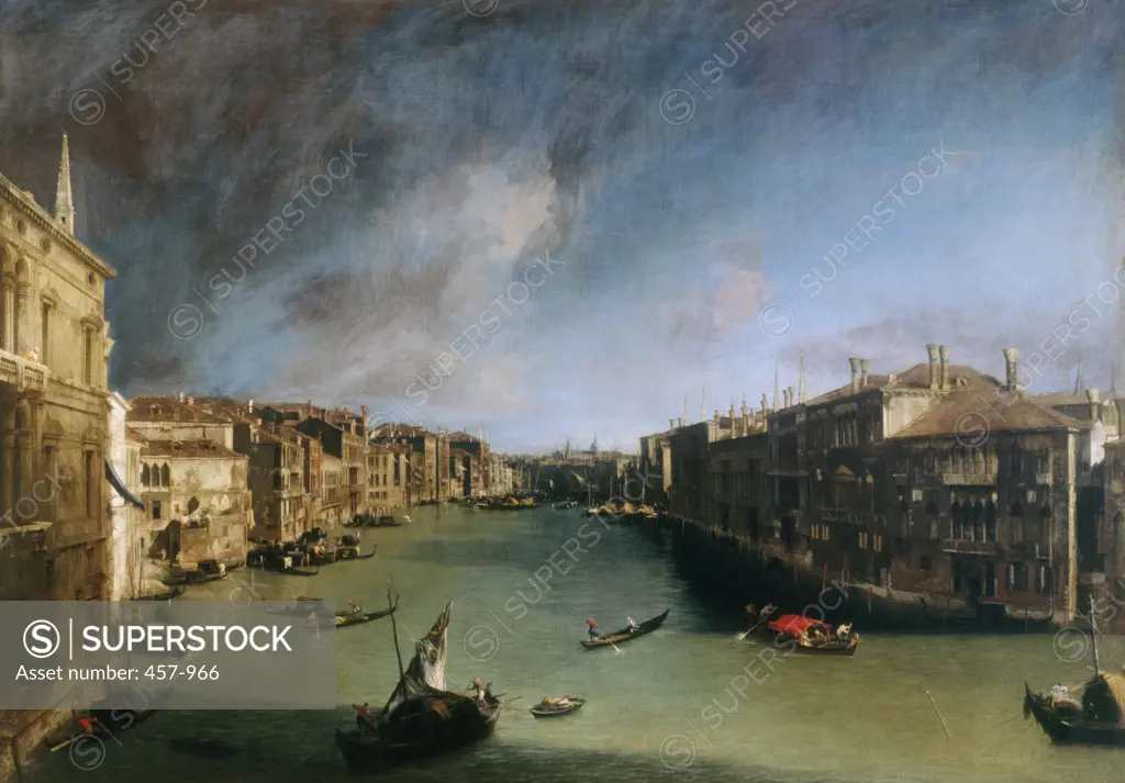 View Toward Rialto Bridge Canaletto (1697-1768 Italian) Oil on canvas Museo Civico Correr, Venice, Italy