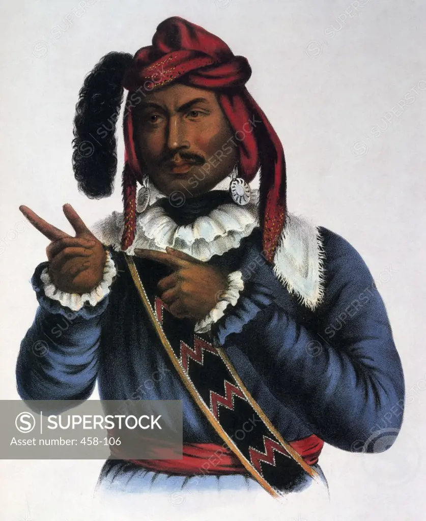 Itcho Tustennuggee (Seminole Chief) by Charles Bird King from Pablo Prints,  lithograph,  (1785-1862)