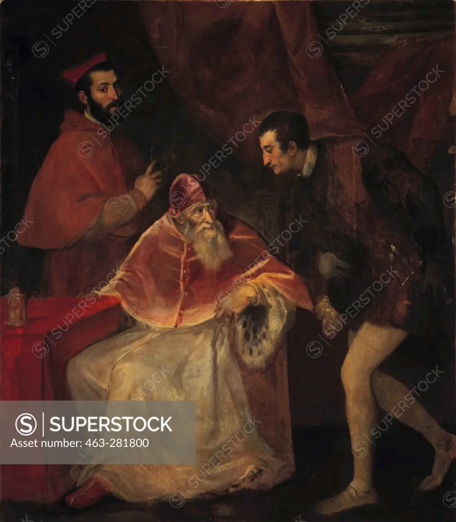 Pope Paul III and Nephew;Titian;1546