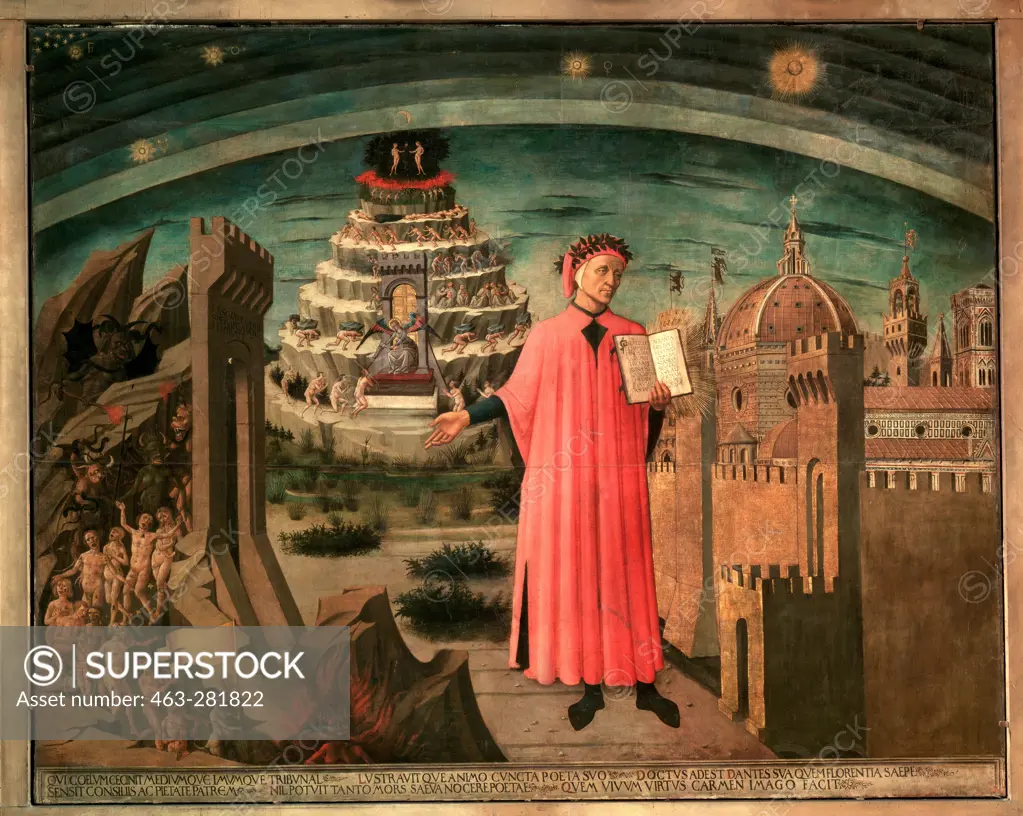 Dante , Ptg.by Domenico di Michelino, 1465