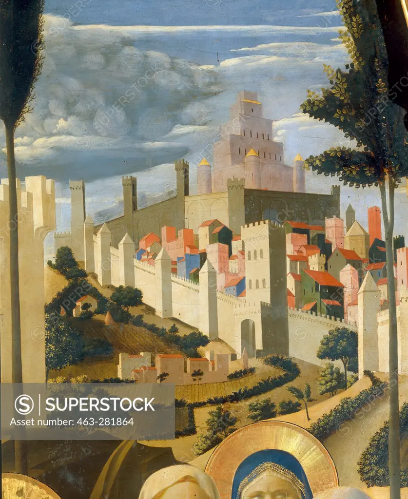 Fra Angelico;Fortified Town;c.1440