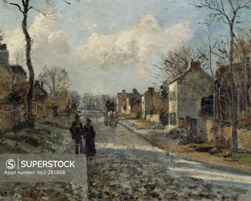 C.Pissarro, Road in Louvecienne;Detail