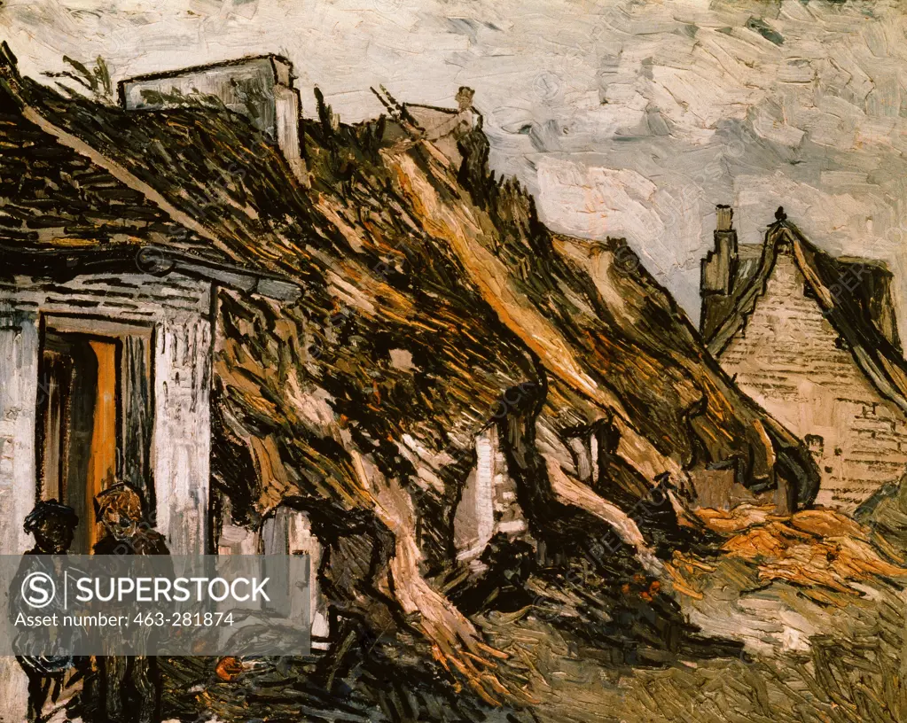 V.van Gogh,  Strohgedeckte Huetten Chapon. -  -