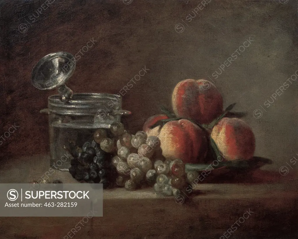 Chardin / Crystal Bowl, Fruit / Painting