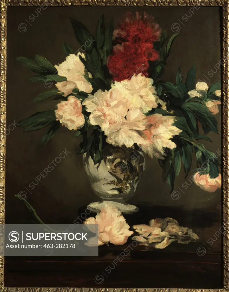 E.Manet / Vase with peonies / 1864