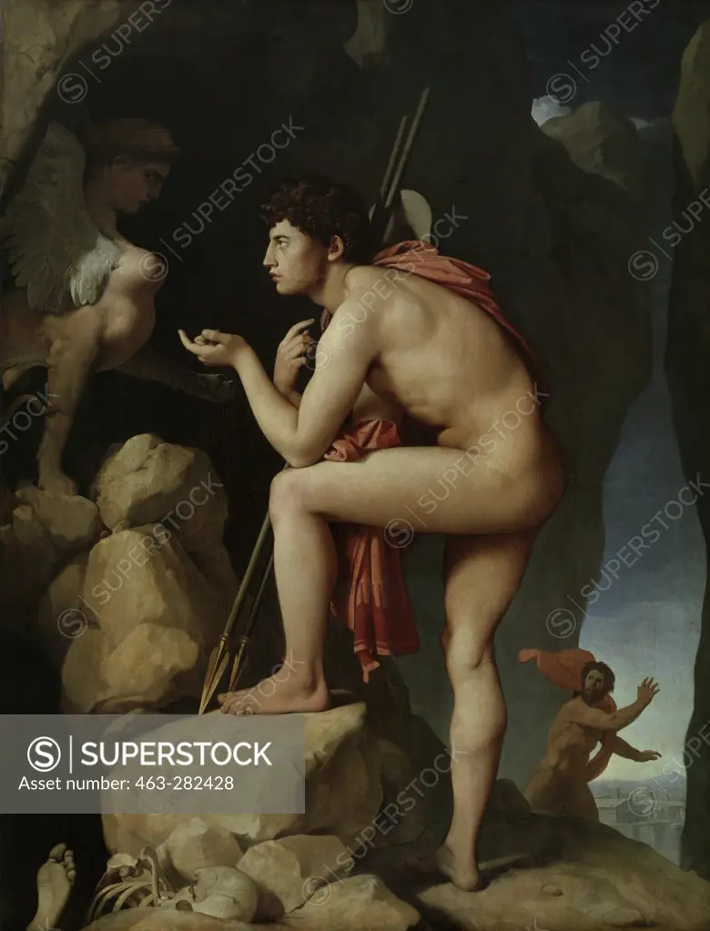 J.A.D.Ingres, Oedipus und die Sphinx -  - 