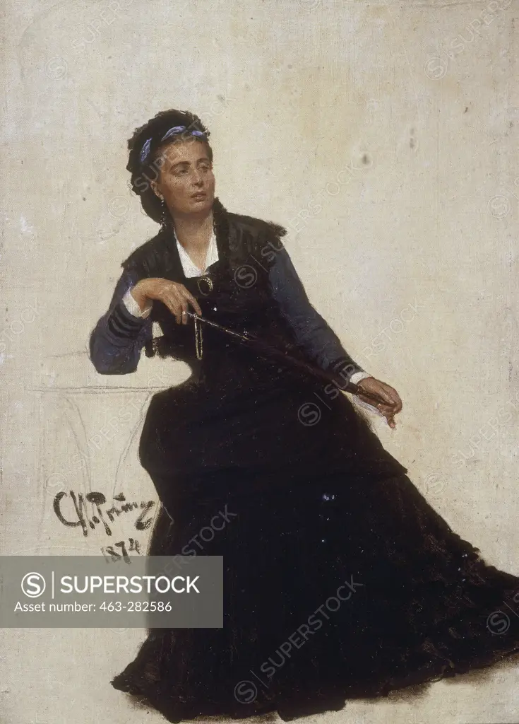 Ilya Repin, Woman playing with Umbrella