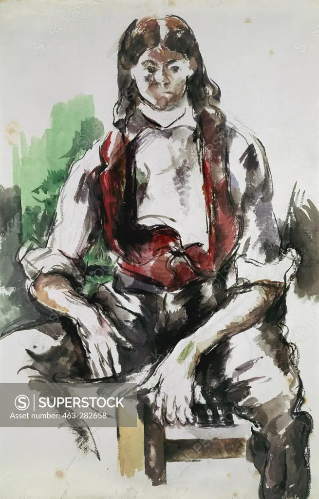 P.Cezanne, Junger Mann mit roter Weste -  - 