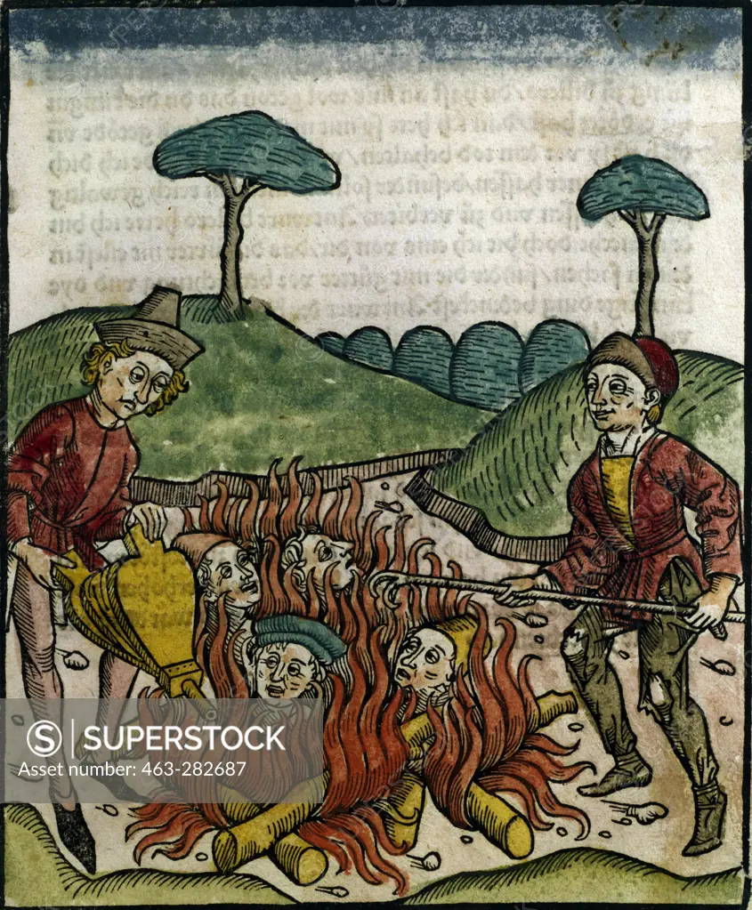 Burning of liars / Woodcut / 1483
