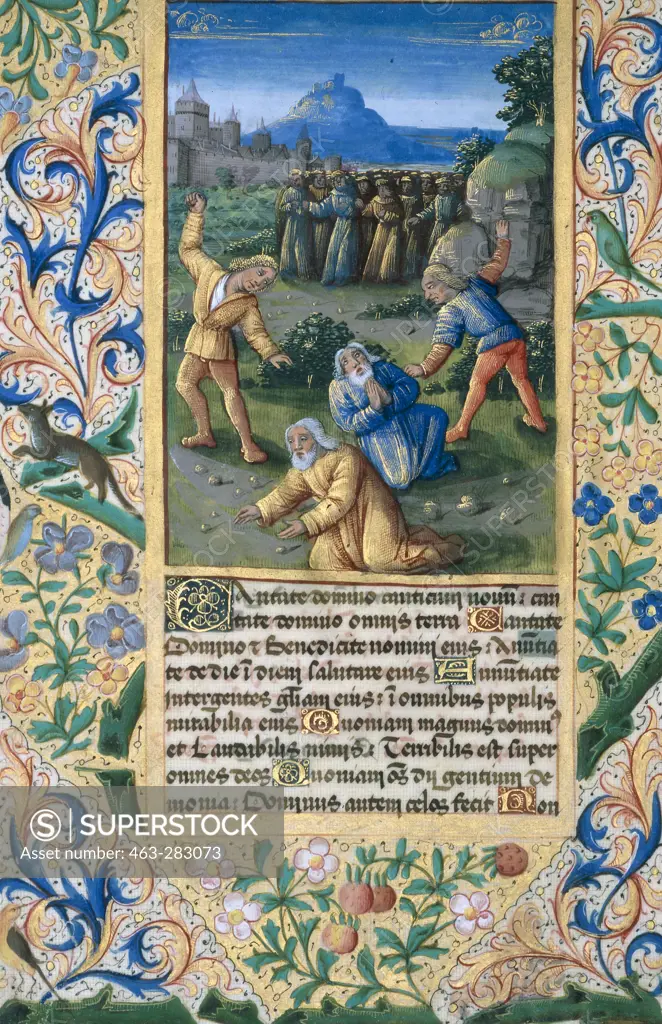 Stoning of the Elders / Book illum. 1490