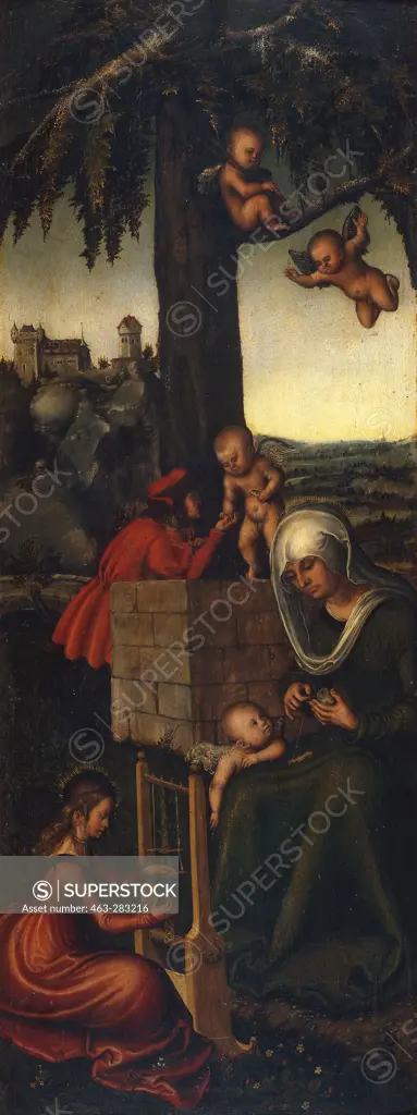 L.Cranach t.E/Education of Virgin Mary