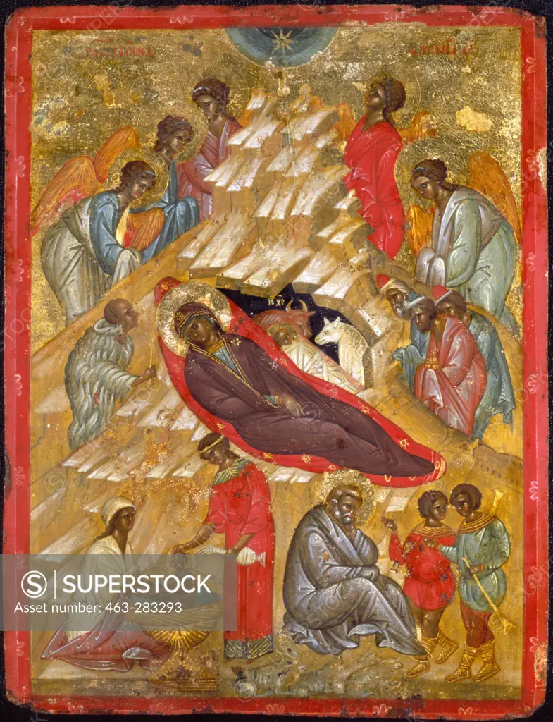 Birth of Christ / Russian icon / C15th
