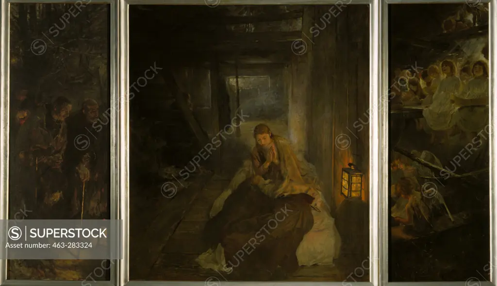 Holy Night / Triptych by Uhde / 1888/89