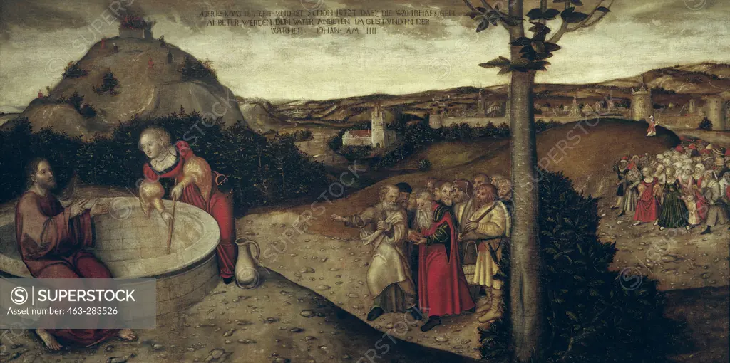 Christ & samaritan woman / Cranach t.E