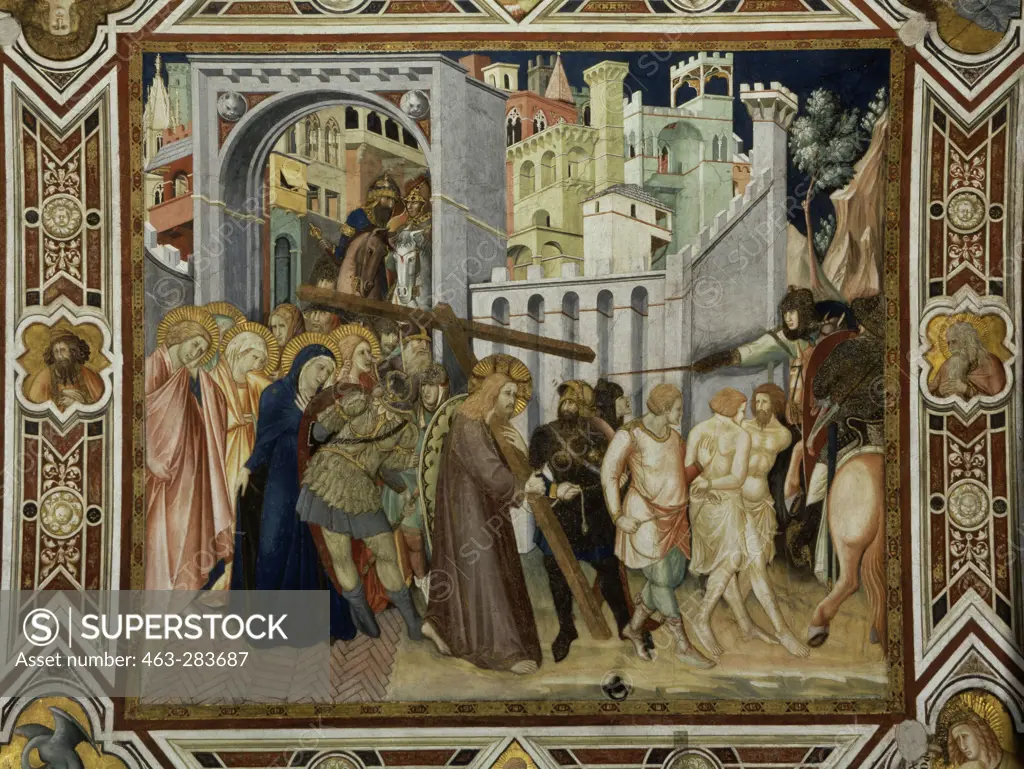 Lorenzetti / Carrying the Cross / fresco