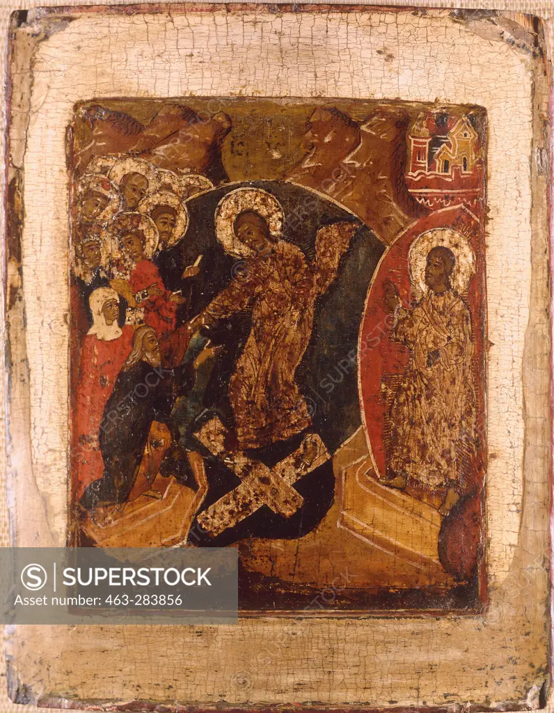 Descent into Hell / Russian Icon/ c.1550