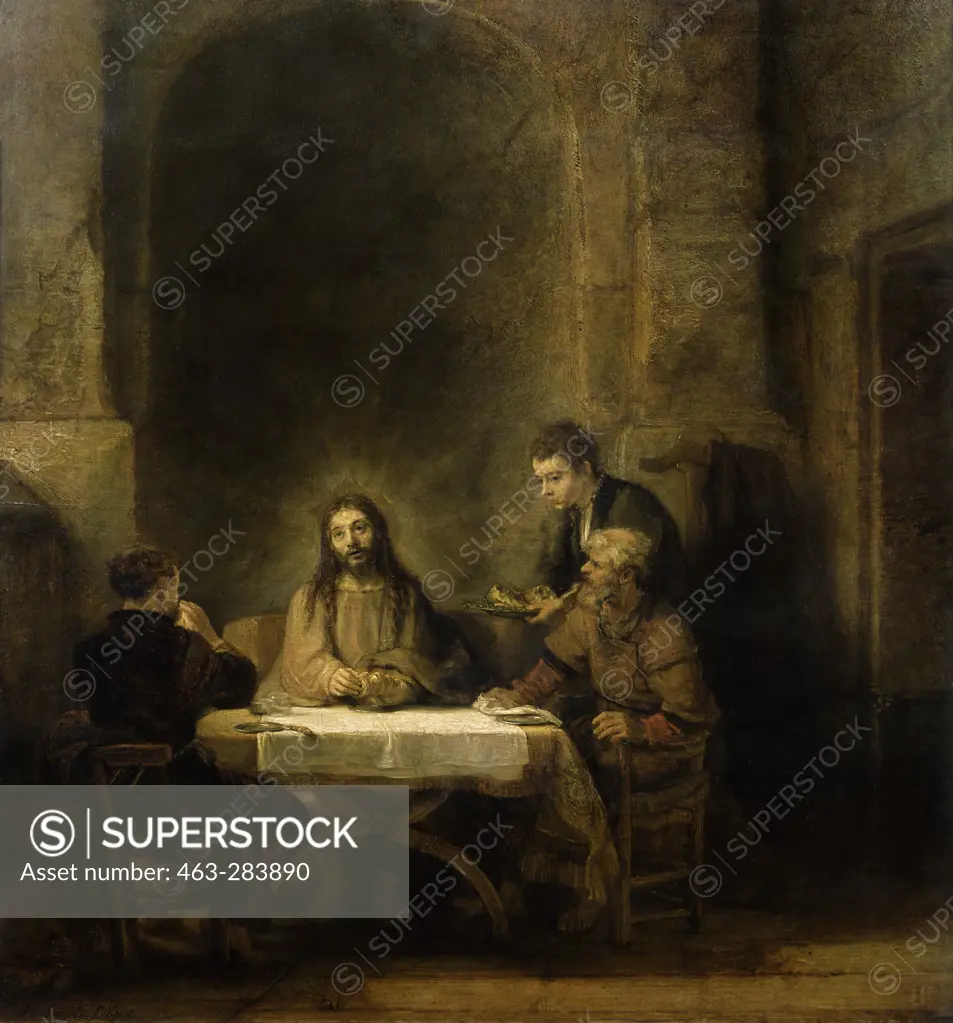 Christ a.Discipl.o.Emmaus/Rembrandt/1648