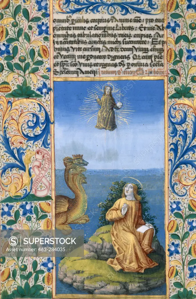John on Patmos / Book illumination 1490