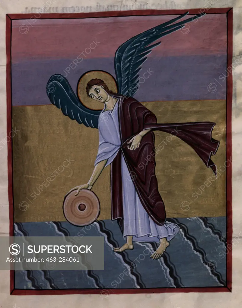 Angel with millstone/ Bamberg Apocalypse