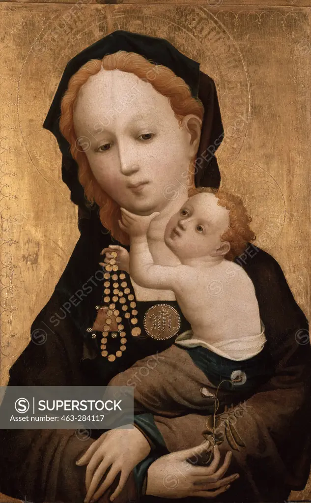 Madonna with sweet pea blossom / C15th