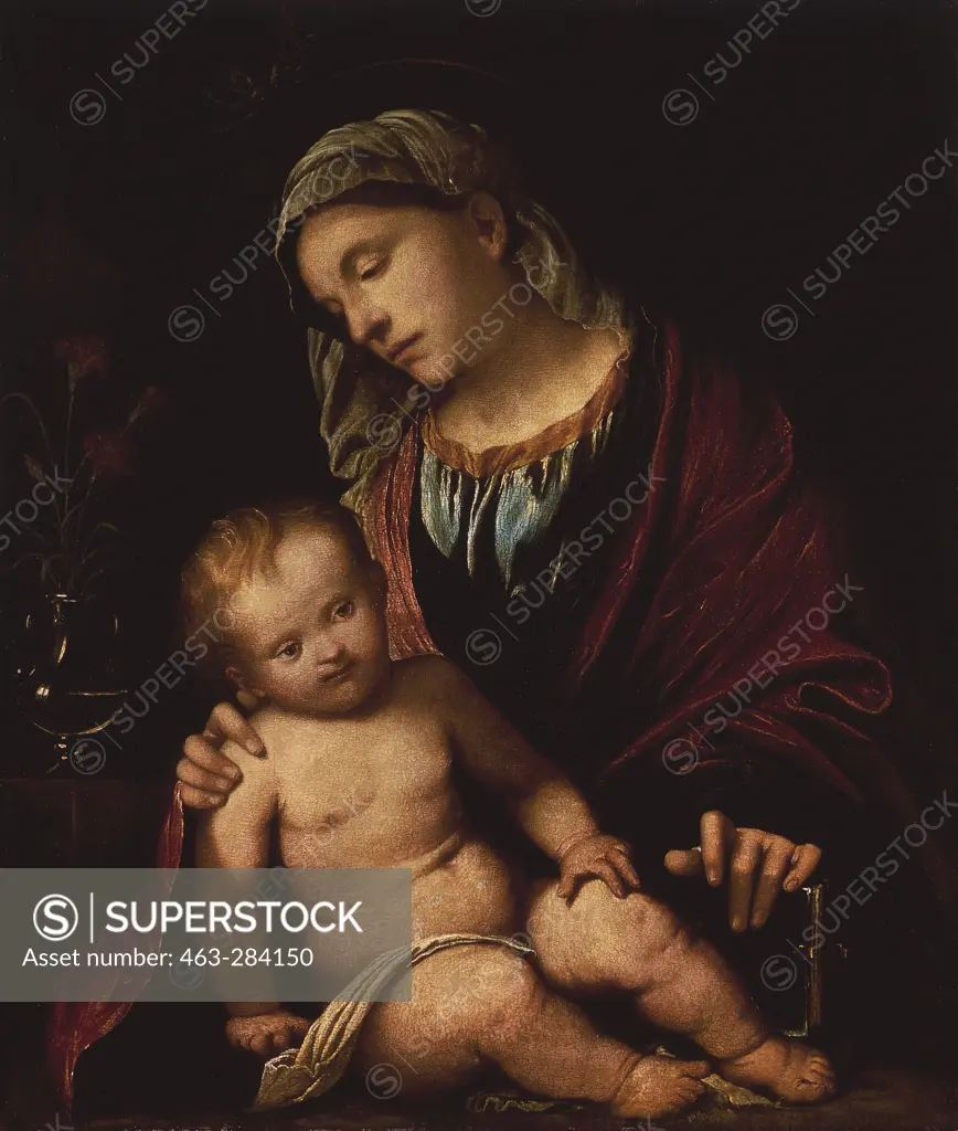 Romanino / Mary with the Child / Ptg.