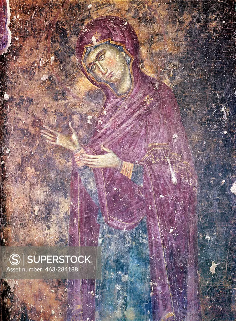 The Madonna / Sopocani / Mural / c.1265