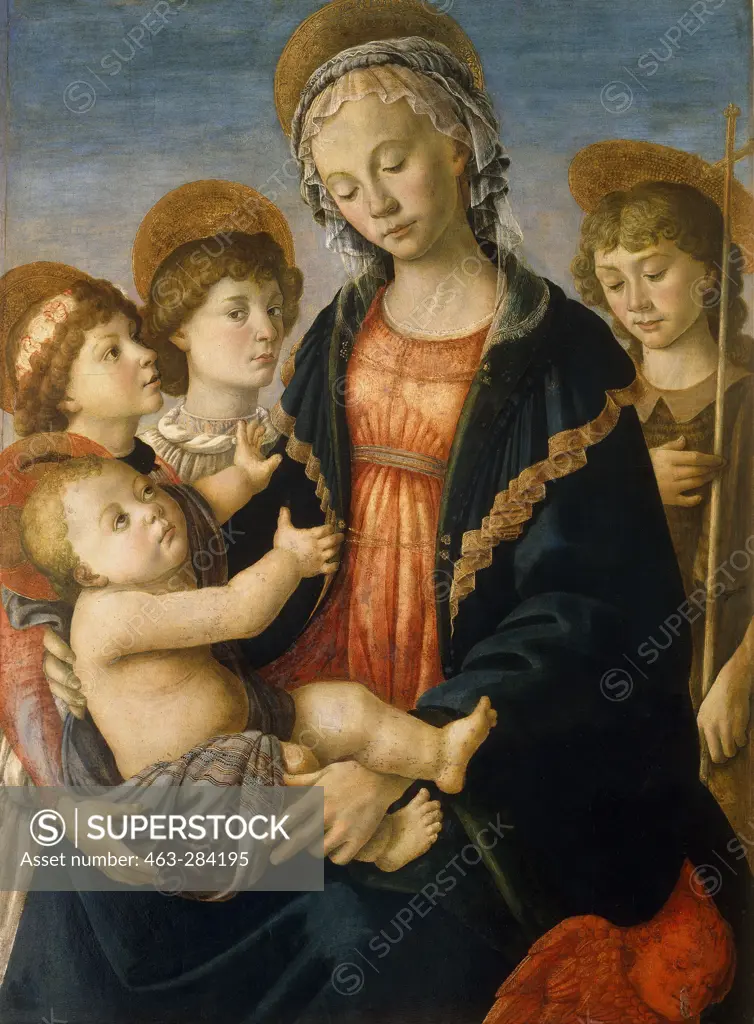 Mary & Child, John, Angels / Botticelli
