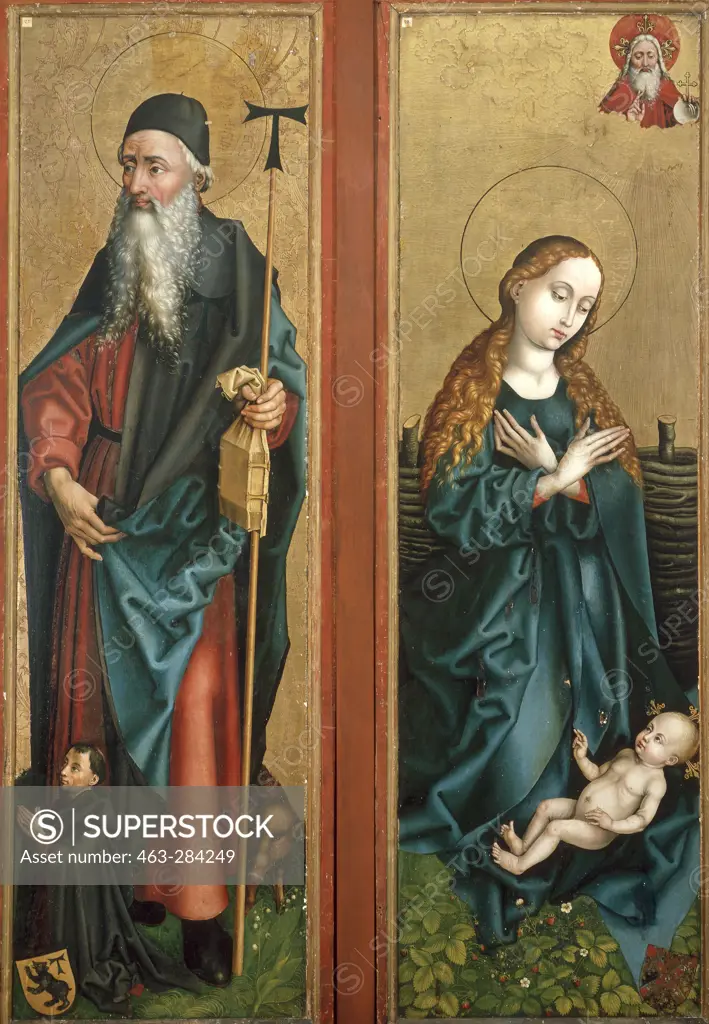 M.Schongauer, Anthony a. Virgin w. Child