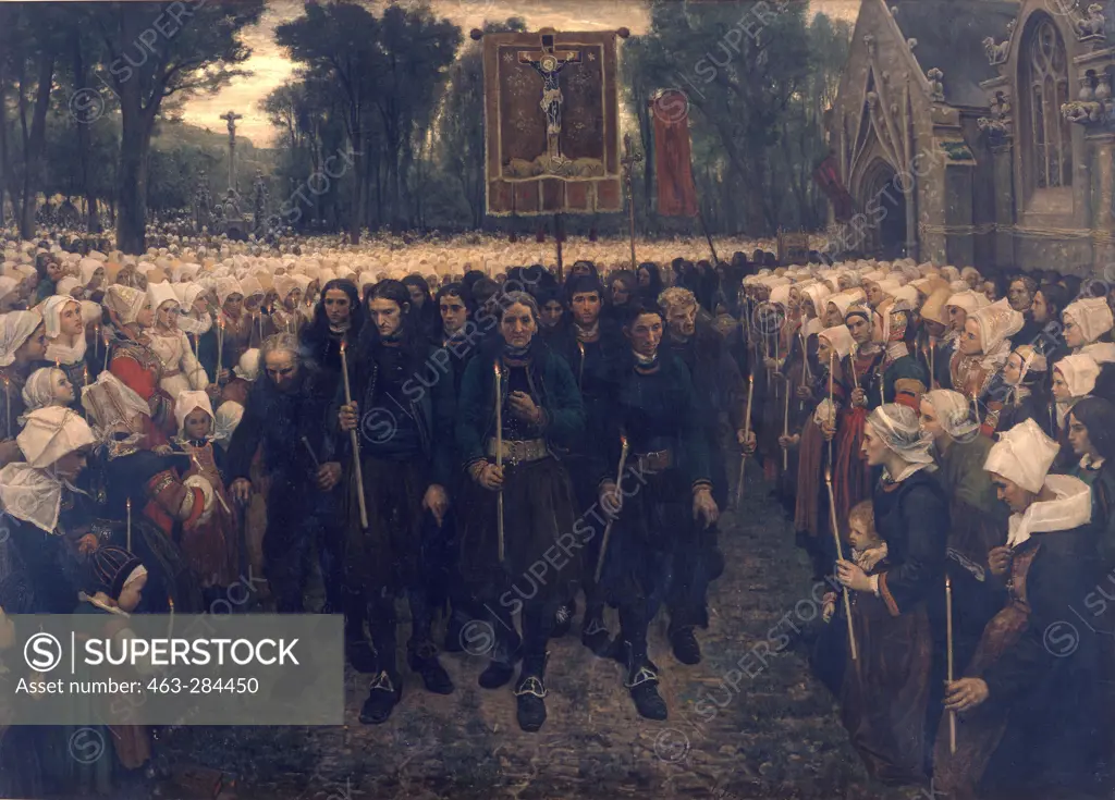 Procession / Painting by Jules Breton