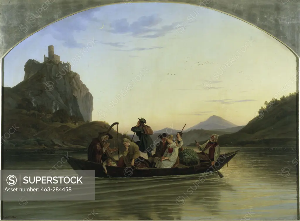 Ludwig Richter / Crossing the Elbe /1837