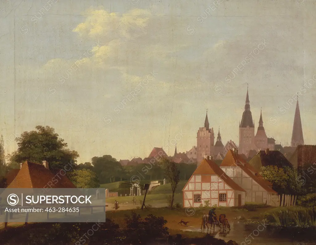 View of Rostock / painting by Kersting