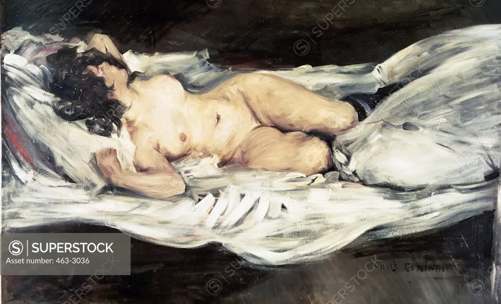 Reclining Nude by Lovis Corinth,  (1858-1925),  Germany,  Bremen,  Kunsthalle