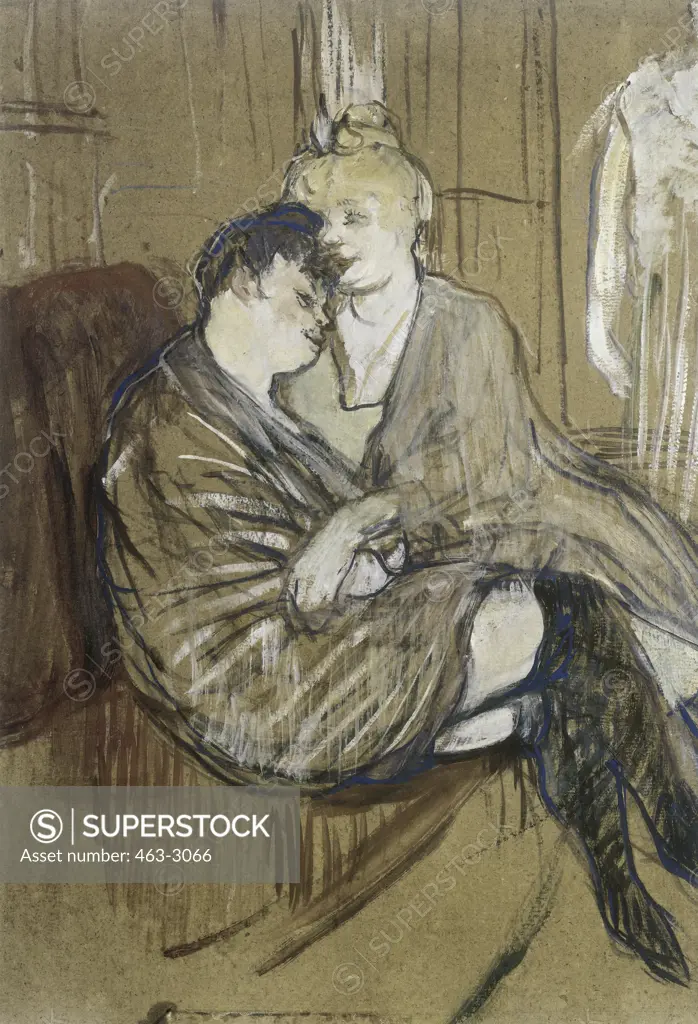 The Two Friends  1894 Henri de Toulouse-Lautrec (1864-1901 French) Oil on cardboard Musee Toulouse-Lautrec, Albi, France