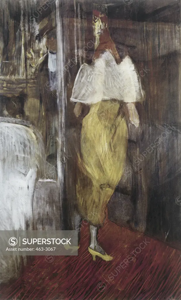 Femme en Toilette de Bal a l'Entree d'Une Loge  1889/90 Henri de Toulouse-Lautrec (1864-1901 French) Painting Musee Toulouse-Lautrec, Albi, France