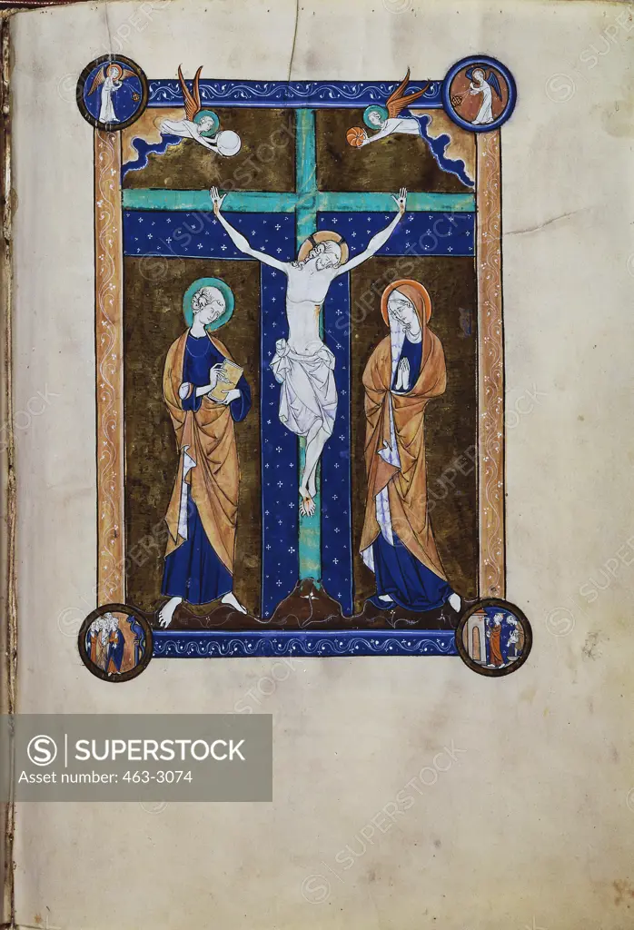 Crucifixion Mass Book of King Louis 13th C. Manuscripts San Francesco, Assisi 