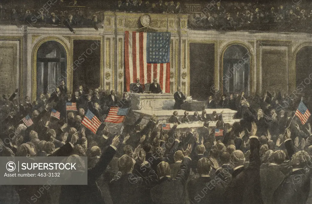 President Wilson's Address to Congress to Join the Allies Against Germany 1917-18 American History