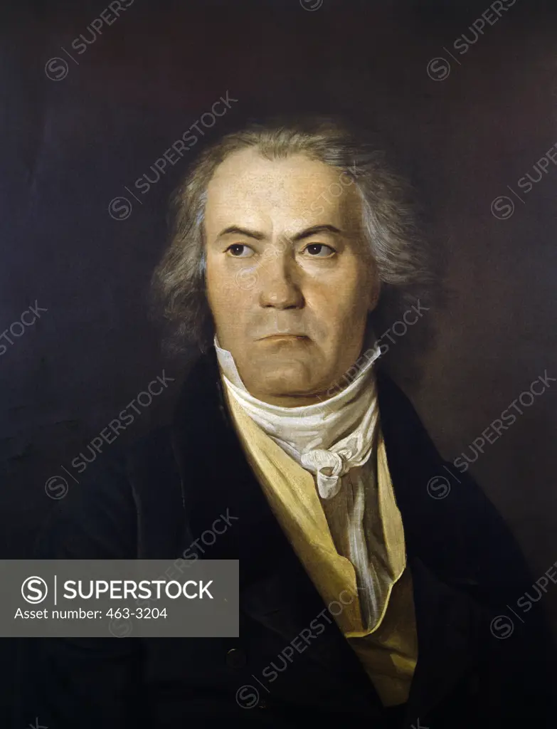 Portrait of Ludwig van Beethoven by Ferdinand Georg Waldmuller,  oil on canvas,  1823,  (1793-1865),  Germany,  Leipzig,  Archive Breitkopf & Hartel