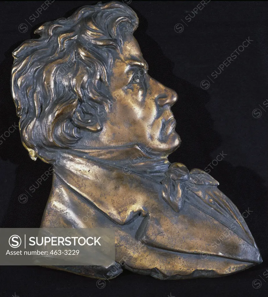 Portrait of Ludwig Van Beethoven,  artist unknown,  relief,  1910