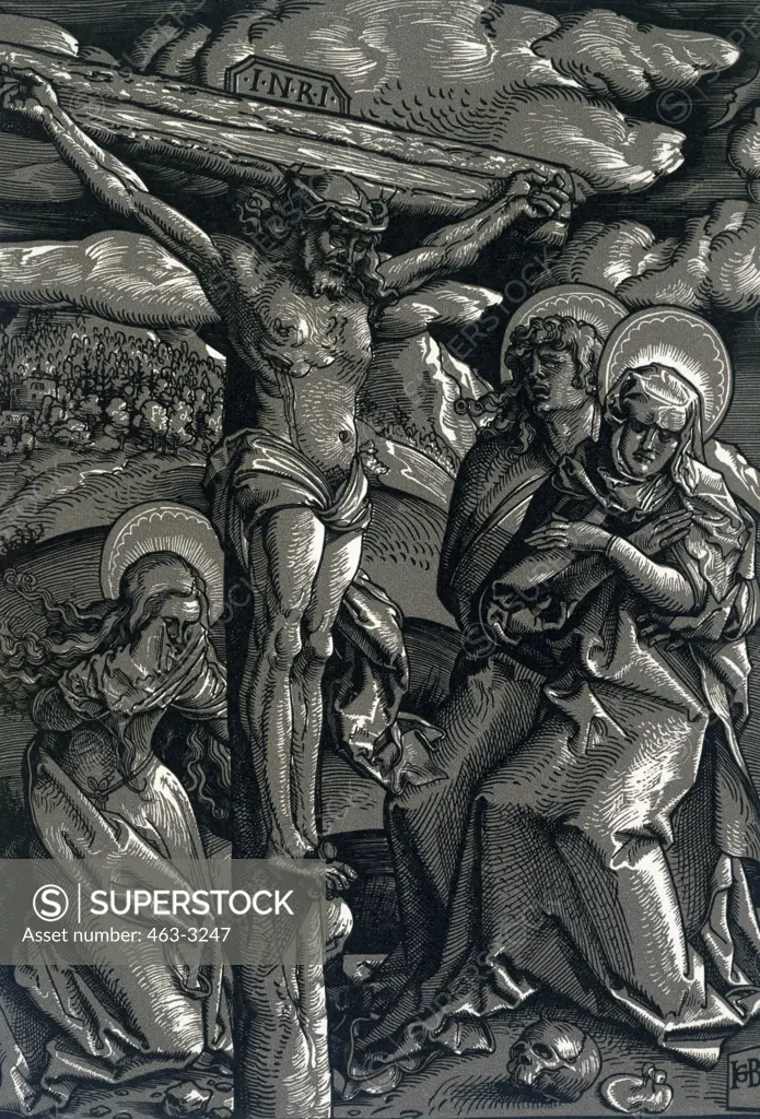 Christ on the Cross with Mary, Mary Magdalene & John ca. 1511 Hans Baldung Grien (1484/85-1545 German) Woodcut